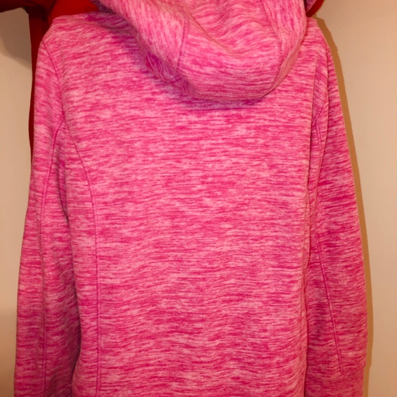 Just in Pink Marled Calvin Klein Performance zip up fleece with hood. - Picture 4 of 10